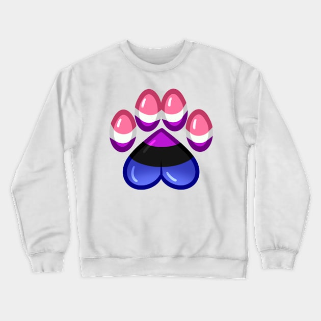 LGBTQ+ Pride Heart Paws - Genderfluid Crewneck Sweatshirt by leashonlife